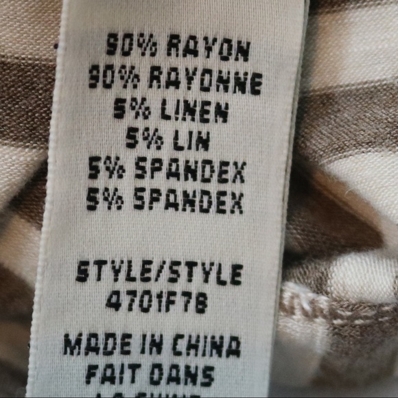 Max Studio Striped Handkerchief Hem Top - Picture 6 of 7